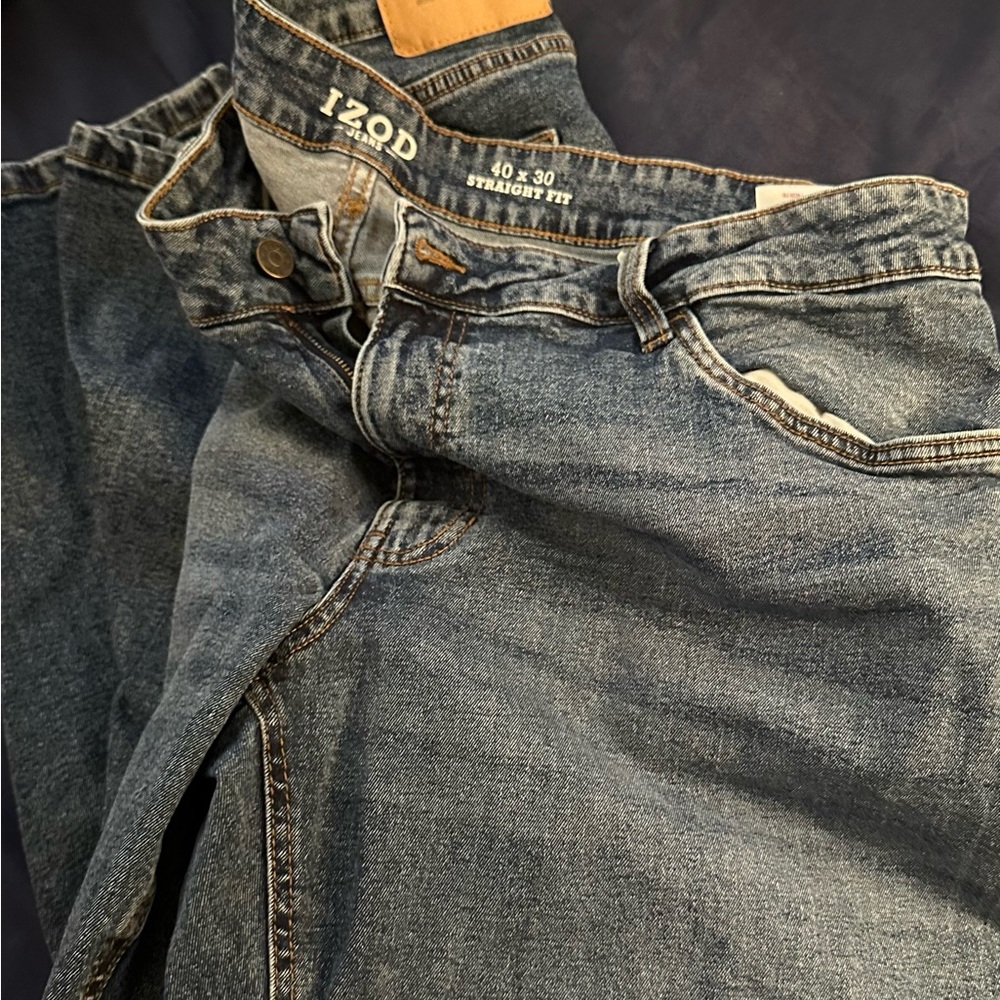 Izod Men's Classic Straight Blue Jeans
